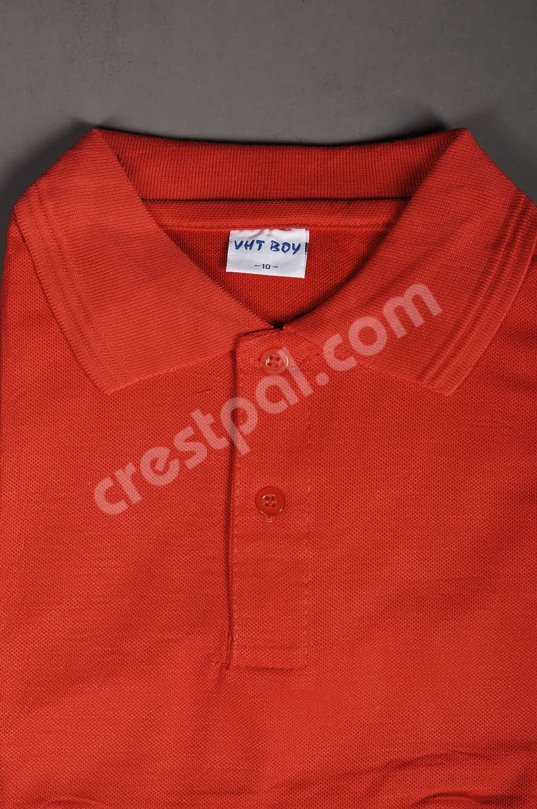 Kids Polo Red — front view on display form