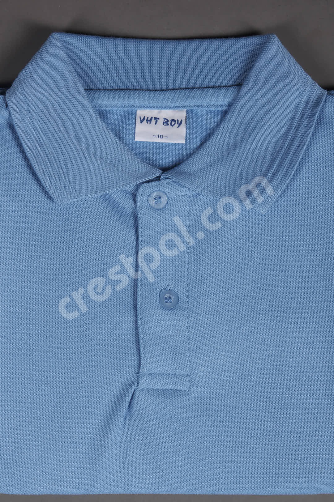 Kids Polo Sky Blue — front view on display form