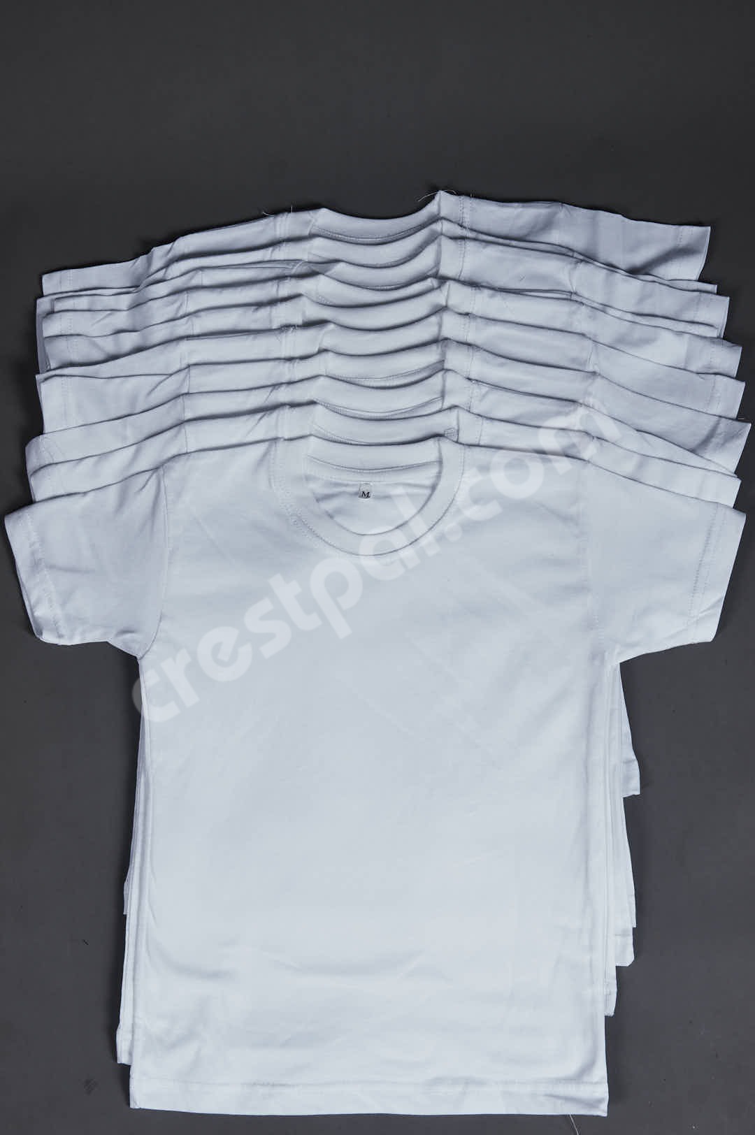 Kids Roundneck White — front view on display form