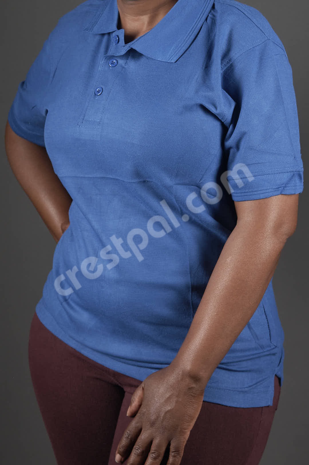 Polo Blue Solid Model And Flat Set — front view on model
